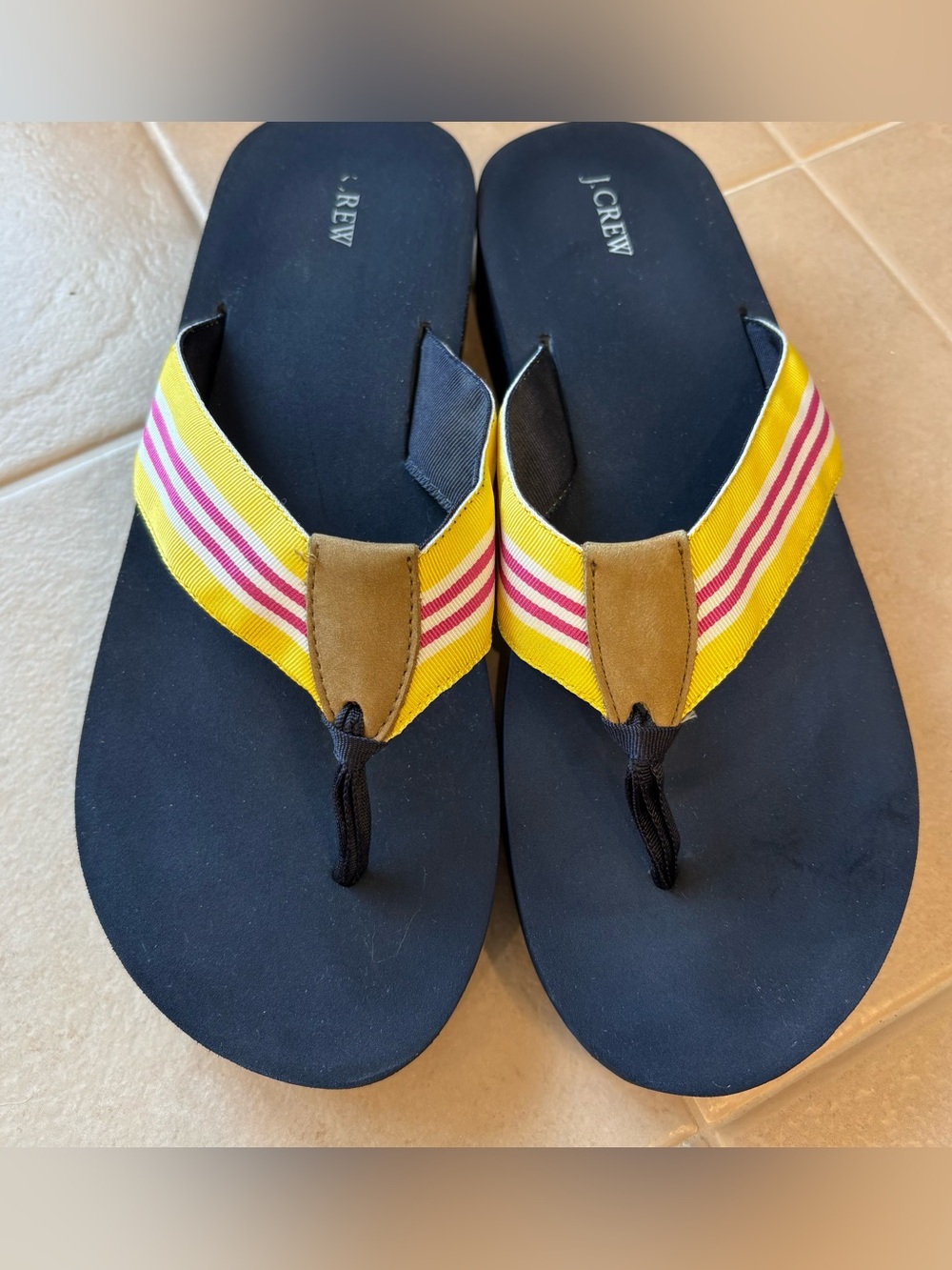 J. Crew flip flops, 10 💛🩷